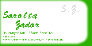 sarolta zador business card